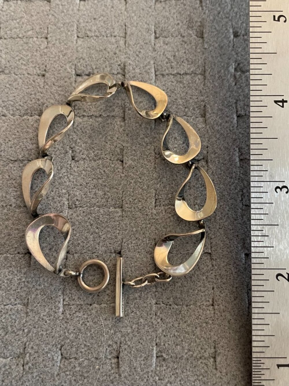Vintage Sterling Silver Bracelet 925 Denmark Mid Century 10 grams 7.25" Modern - Picture 7 of 11
